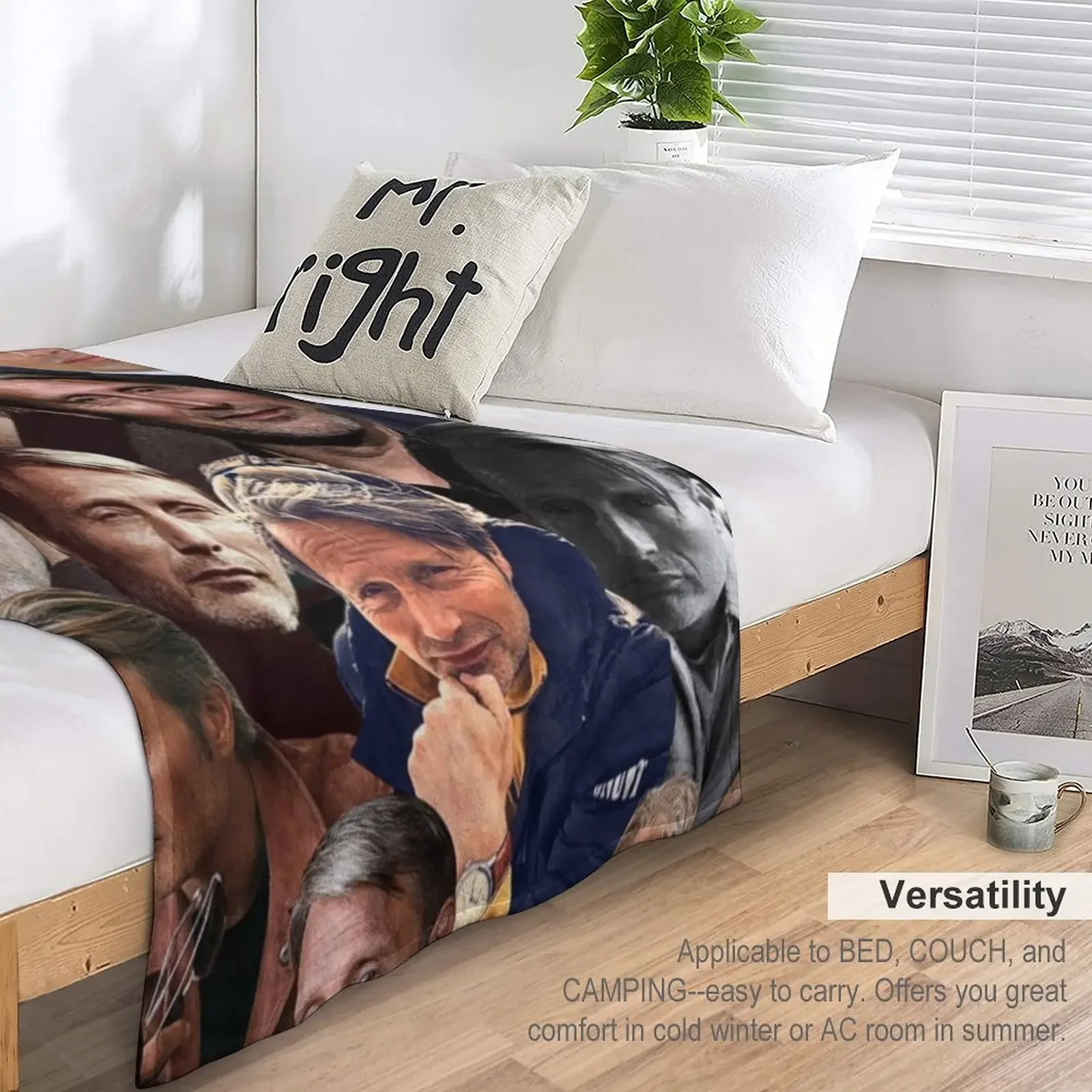 mads mikkelsen photo collage Throw Blanket Single Blanket Designer Blankets 5