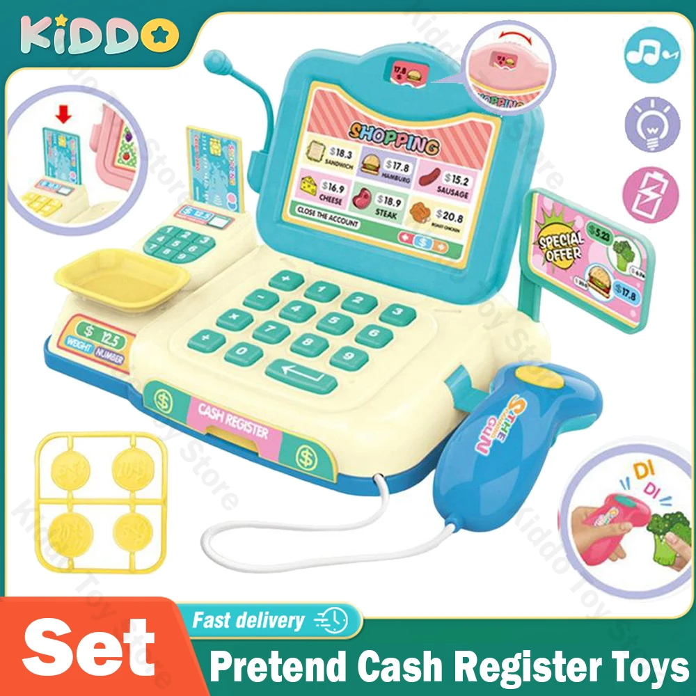 

Pretend Cash Register Pretend Play Calculator Cash Register Toy Children Girl Store Playset With Lights And Sounds Set Gifts