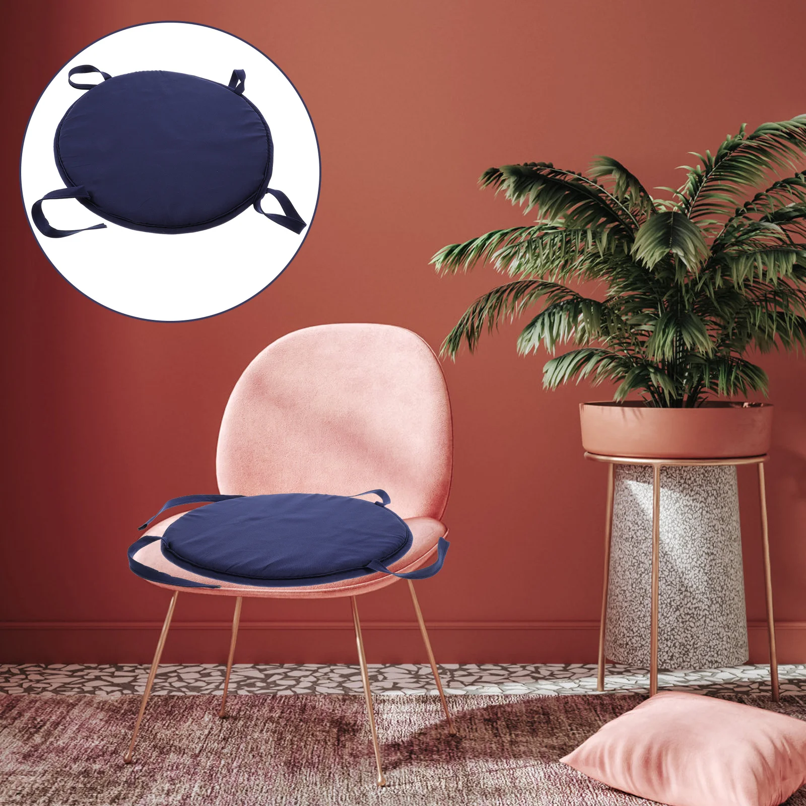 Round Seat Cushions Ties Bistro Outdoor Decorative Pillows Car Pad Chair for Home Purple 6