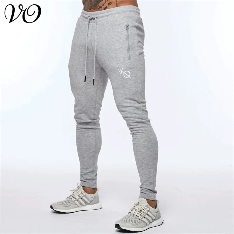 

Joggers Men Sweatpants Cotton Embroidered Casual Pants Double Zip Straight Pants Gym Sports Fitness Running Bodybuilding pants