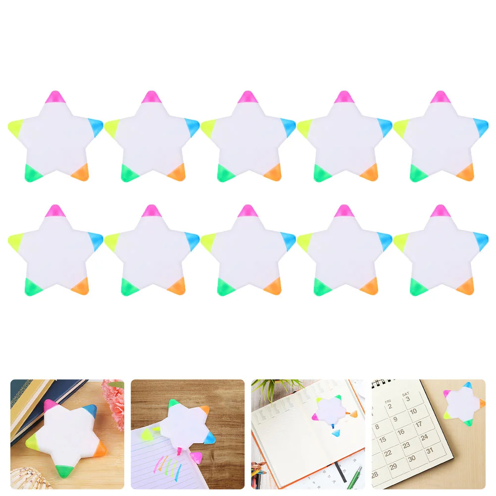 브러시 팁 하이라이터 꽃잎 수채화 마커 펜, 별 모양 하이라이터 펜, 꽃잎 형광 펜, 하이라이터 마커