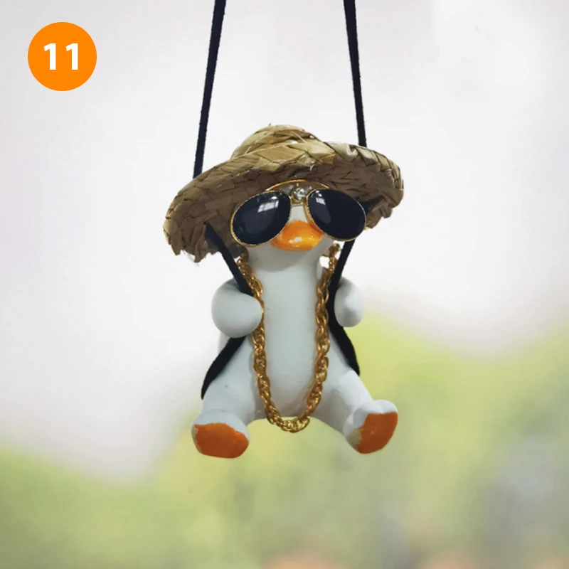 Swinging Duck Car Hanging Ornament Rearview Mirror Pendant Lightweight Hanging Decoration Car Interior Pedant Car Styling images - 6