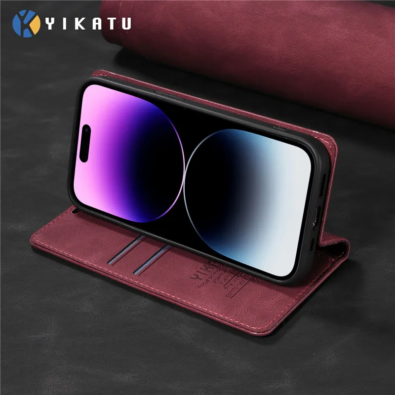 Luxury Leather Wallet Case with Magnetic Flip Cover