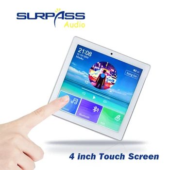 Smart Home Audio 4 Channel Wireless Bluetooth In Wall Amplifier Touch Screen,Flush-mounted Radio,USB TF Card Power for Speaker 5