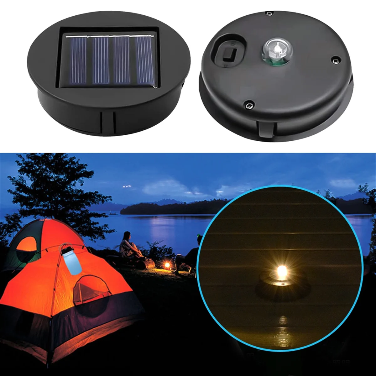 Solar Light Replacement Top Solar Panel Outdoor Hanging Lanterns Parts Waterproof Garden Lighting Accessories