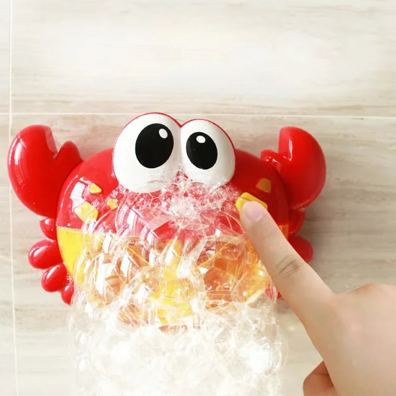 Baby Bath Toys Bubble Machine Crabs Frog Music Kids Bath Toy Bathtub Soap Automatic Bubble Maker Baby Bathroom Toy for Children 4