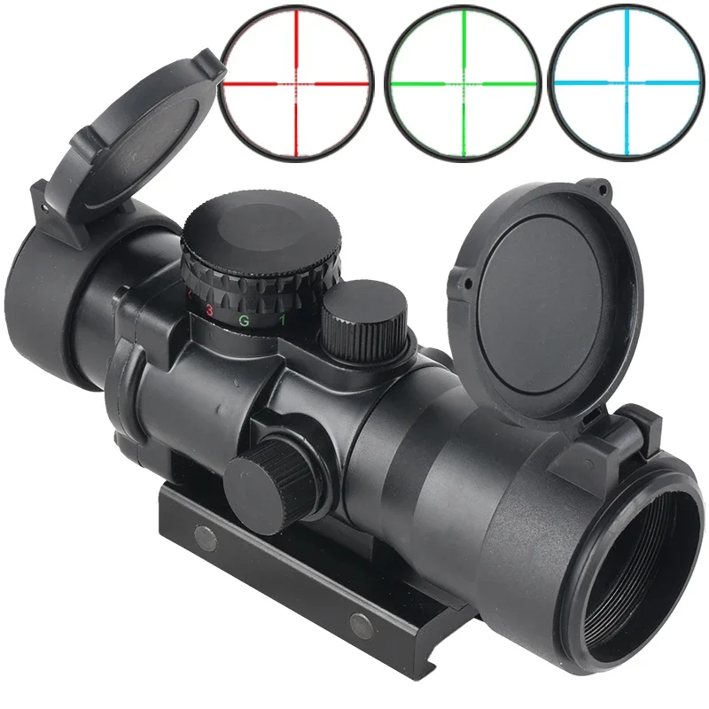 

3.5X30 RGB Laser Sight Dot Red Tri-Illuminated Tactical Combo Compact Scope Fiber Optics Green Sight Hunting Gun Accessories