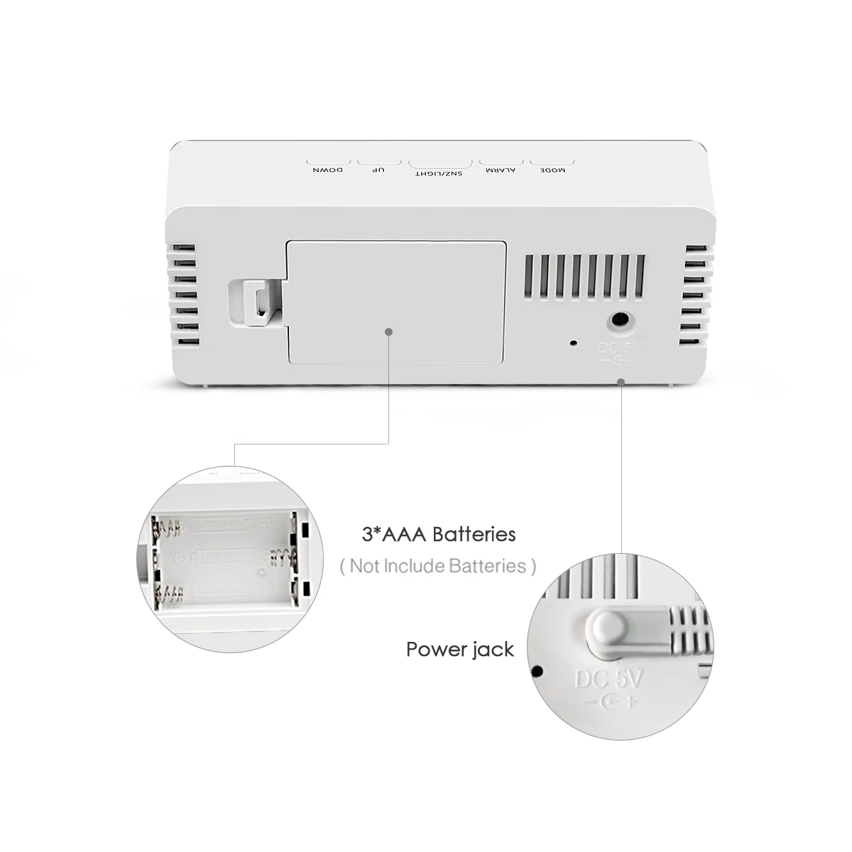 Digital Table Clock USB Power LED Bedroom Bedside Office Desk Alarm Home Decor