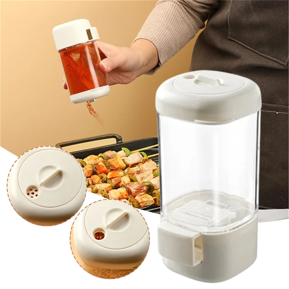 140ml Press-Type Quantitative Salt Bottle Dispenser Salt Control Tank Spice Shaker Seasoning Box Sugar Tank Kitchen Accessories salt shaker