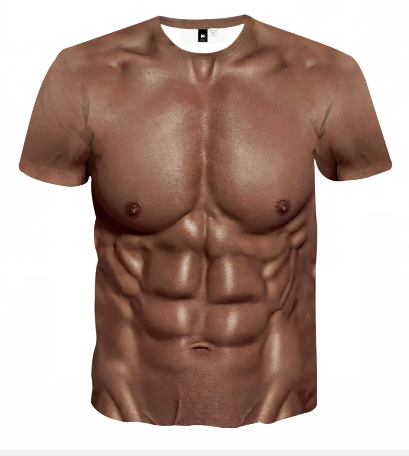 Novo 3D Impresso T-shirts Animais Nus Homens Peludos Pele Nude Peito  Muscular Tee Camisas Harajuku Falso Muscle Tops Gráfico T Shirts -  AliExpress