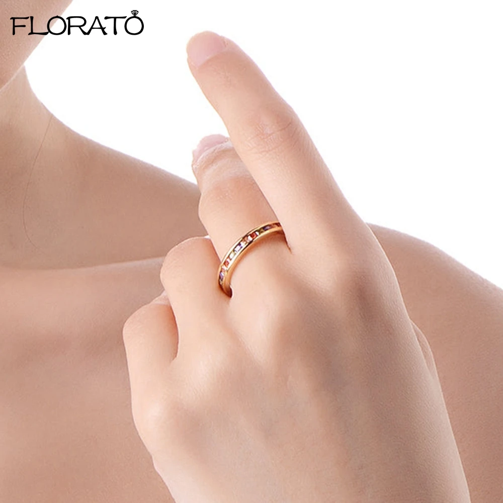 Luxury Multicolor CZ Engagement Ring for Women's Fashion 6/7/8 Party Ring Couple Rings Wedding Luxury Jewelry for Women Gift wedding rings