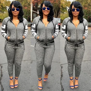 Women Clothes Sets 2025 New Casual GreyTracksuits Two Piece Set Women Sport Suit Hoodies Jogging Plus Size Harajuku 1