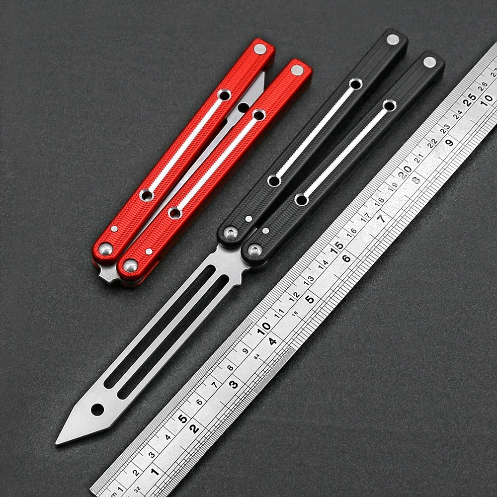 

V2.5 V3 Balisong, тренировочный Нож для начинающих, канал, авиационный алюминий 6061-T6, 440 Сталь, уличный карман без лезвия