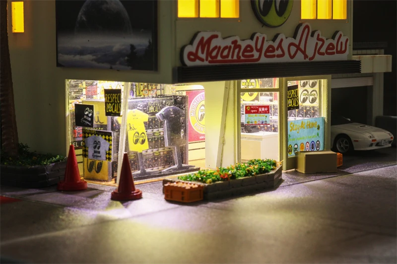 Magic City 1:64 Japanese Street View mooneyes shop & garage 