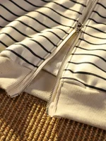 Zip Up Women Korean Style Hoodies For Girls Top Vintage stripe Long Sleeve Oversized Hooded Sweatshirt Jacket Casual Large Coats - Image 6