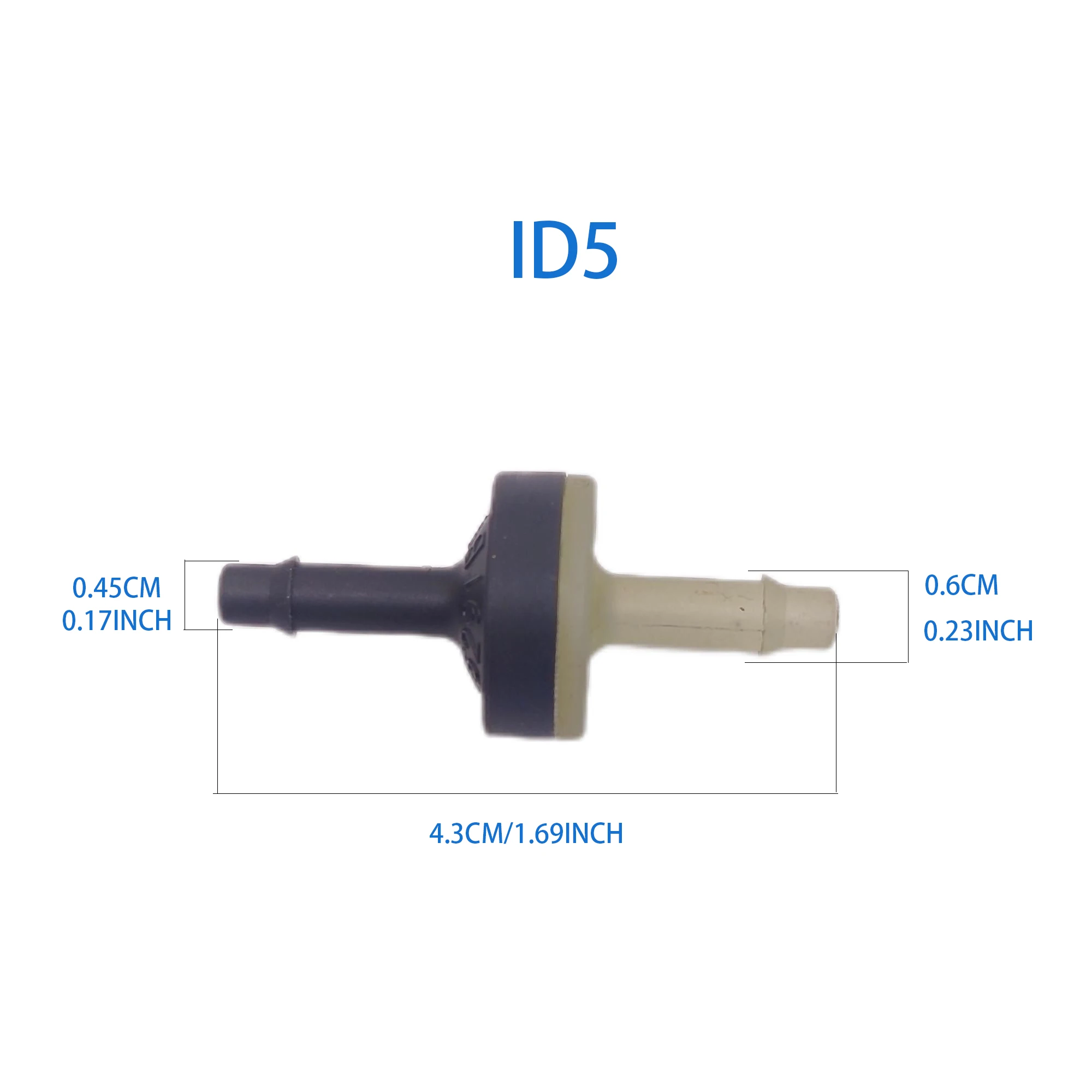 One way valve ID5 ID6 ID8 ABS plastic non-return valve mini check For air water fuel
