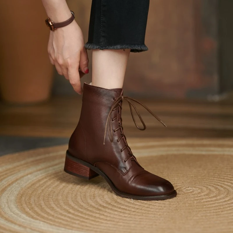 Genuine Leather Women Boots HOT SALES Autumn Shoes for Women