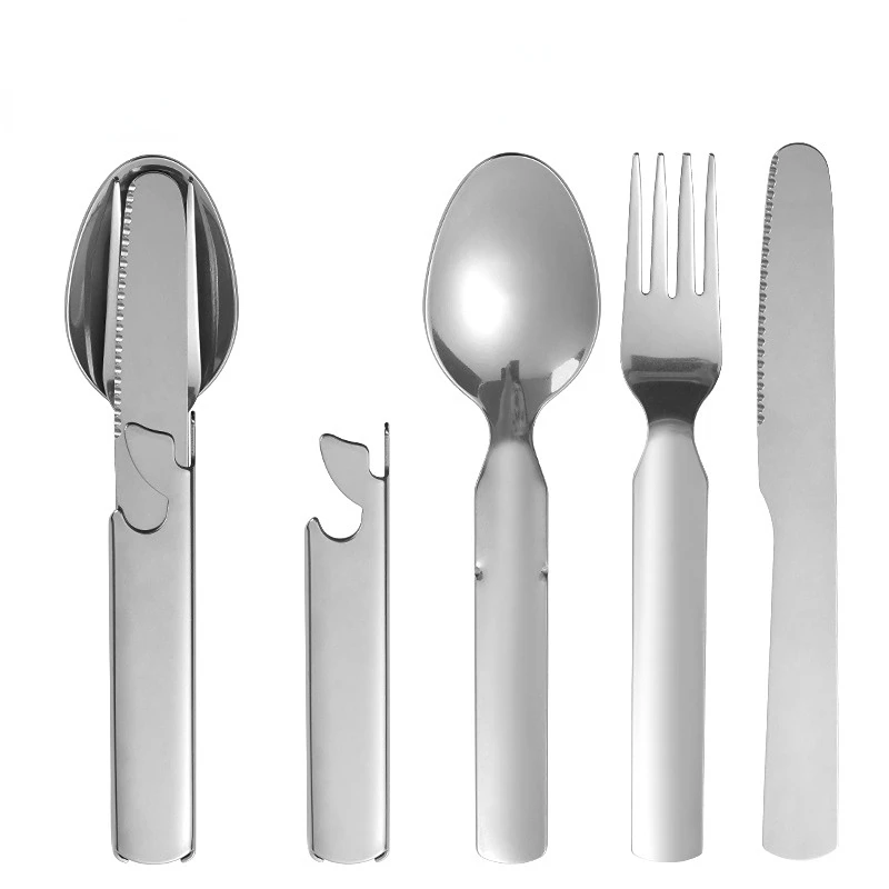 Stainless Steel Portable Outdoor Camping Multifunctional Combination Cutlery Knife And Fork Set