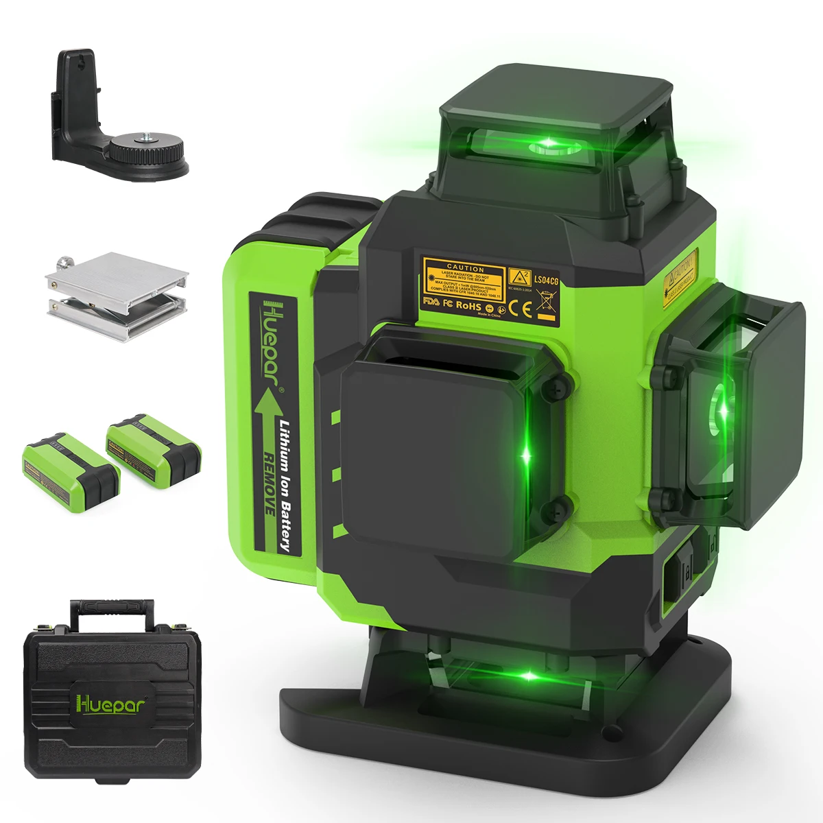 Professional Huepar LS04CG 4D Green Beam Auto Laser Level Cross Line
