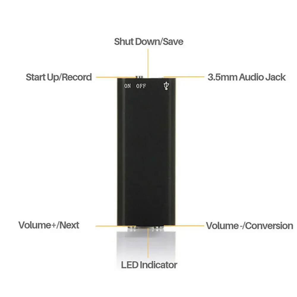 32GB Mini Activated Voice Recorder Espia Digtal Sound Record Voice-controlled 4-32G Dictaphone MP3 Player