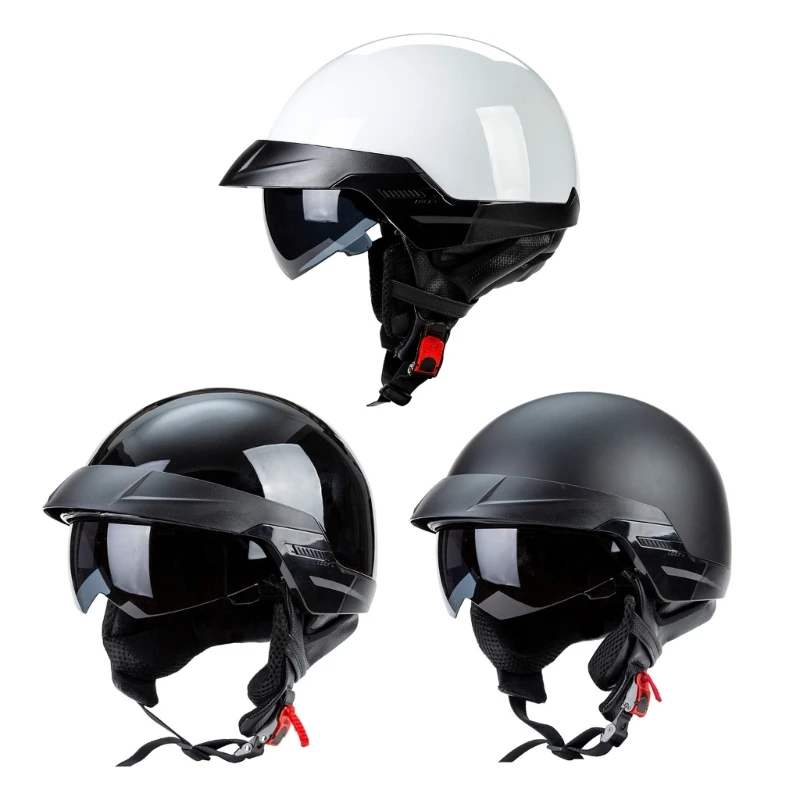 

Motorcycles Half Helmet Vintage Half Face Helmet for Men Women Quick Release Buckle & Goggles Cycling Helmet