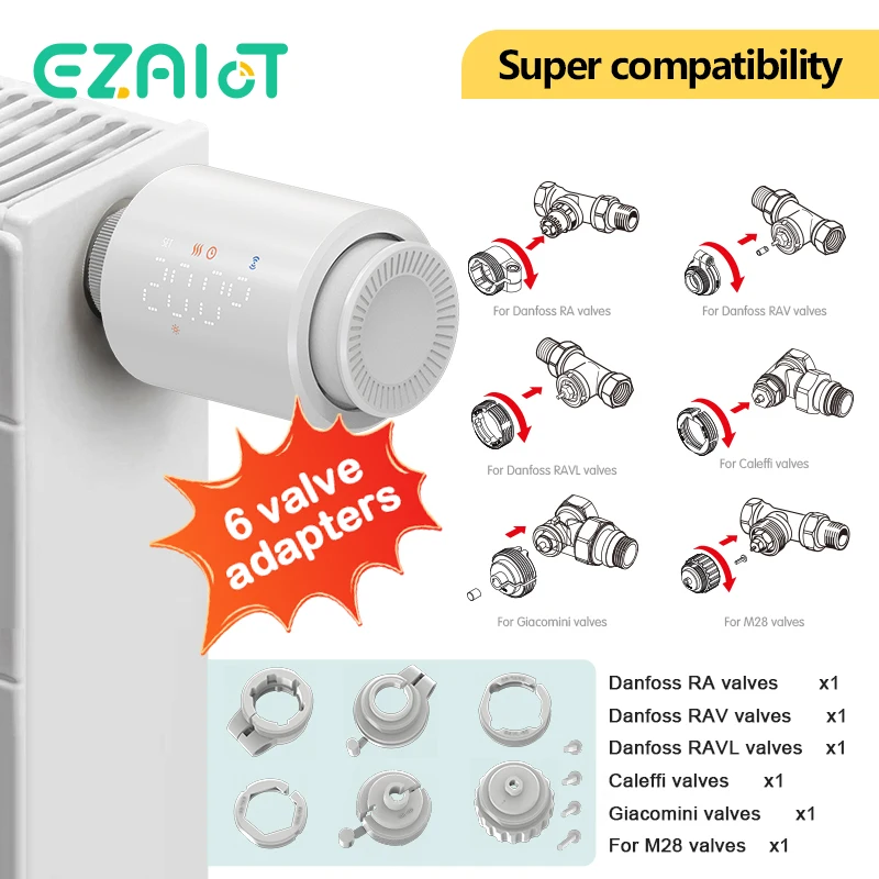 Smart WiFi-Enabled Thermostatic Radiator Valve with Voice Control