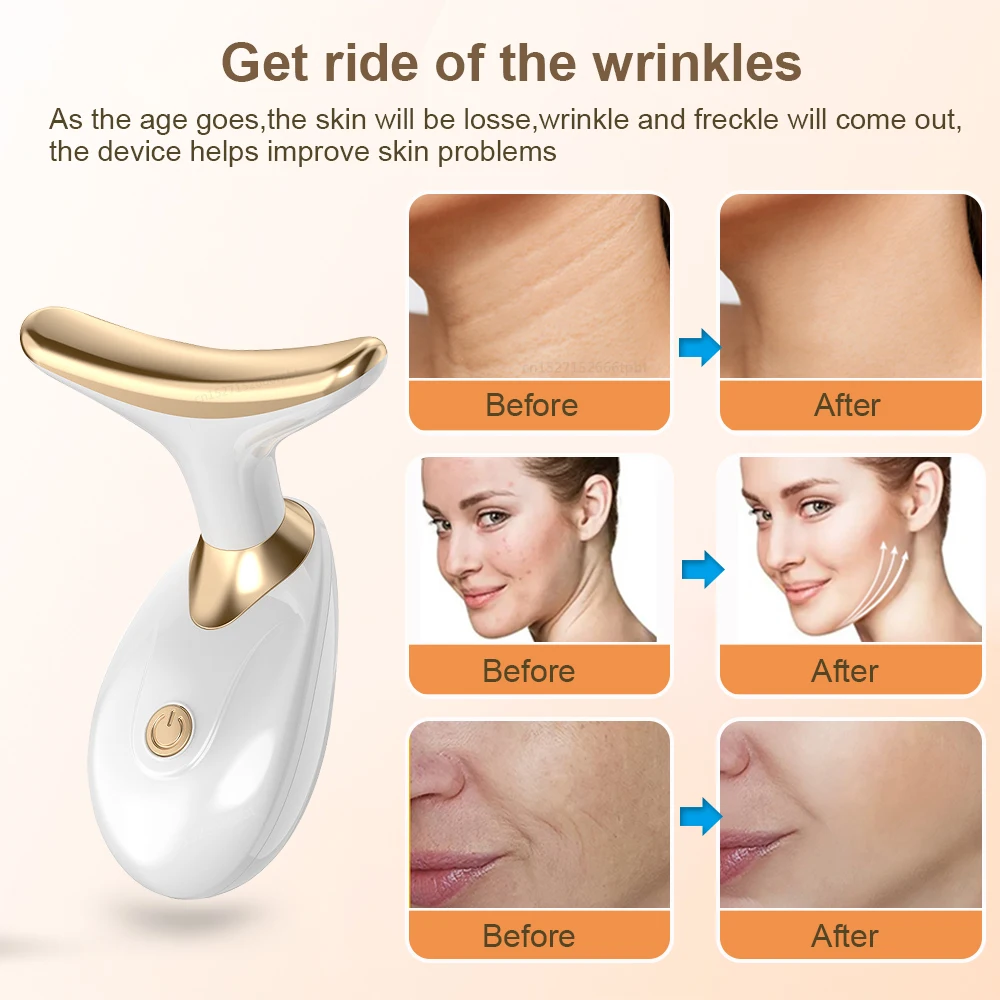Electric Neck Facial Eye Massager V-line Face Lifting Anti Aging Wrinkle Removal Double Chin Remover neck face massager face lifting roller electrotherapy skin care tool