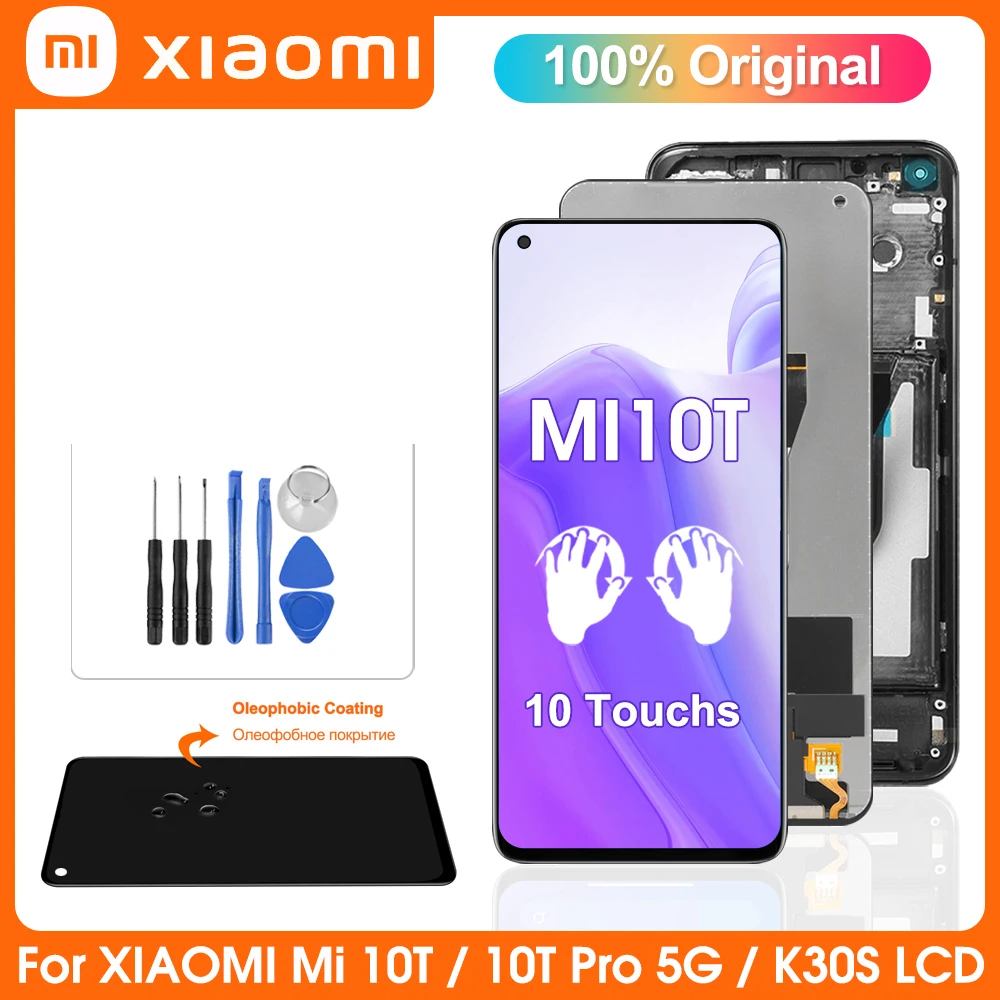 

6.67" Original SuperQuality For Xiaomi Mi 10T Pro 5G LCD Display Touch ScreenDigitizerAssemblyFor Mi10T 10TPro ScreenRepair