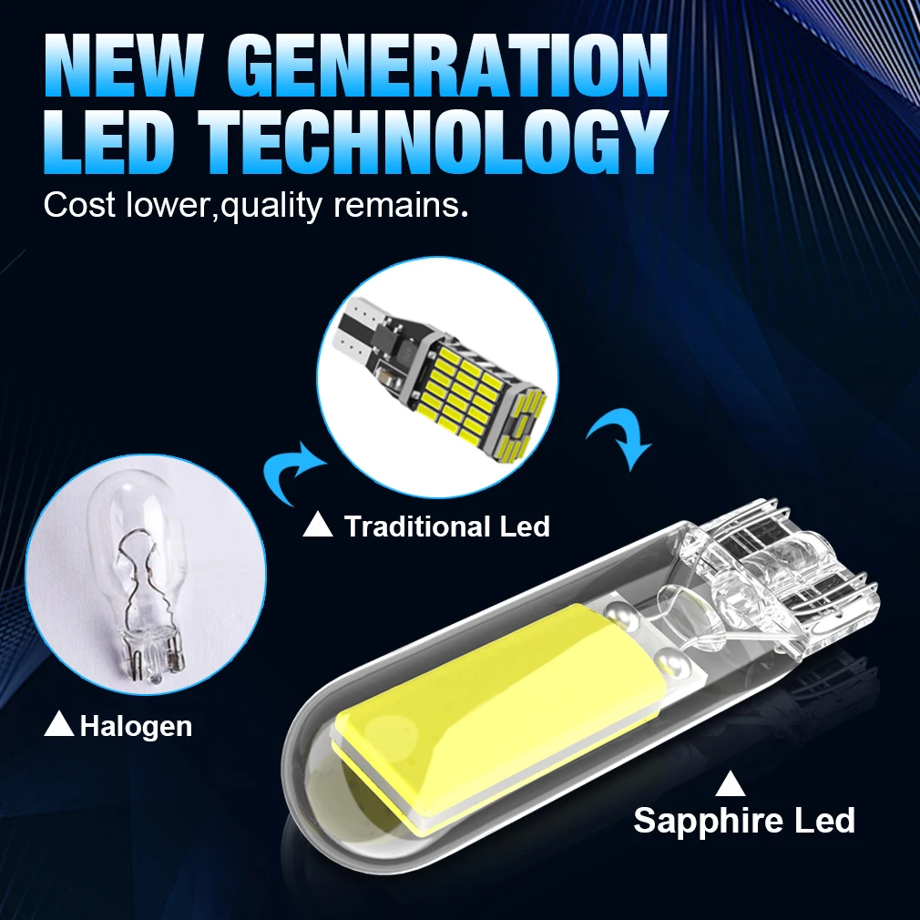 2X W16W LED T15 902 921 912 LED ڵ  ȣ    DRL     ̾ COB  6000K 12V
