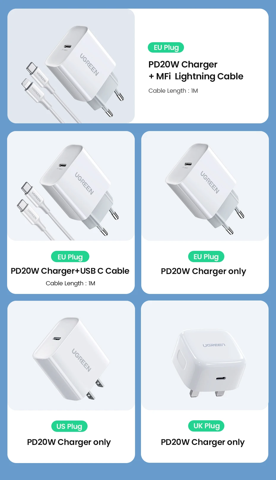 powerbank quick charge 3.0 UGREEN Quick Charge 4.0 3.0 QC PD Charger 20W QC4.0 QC3.0 USB Type C Fast Charger for iPhone 13 12 Xs 8 Xiaomi Phone PD Charger usb fast charge