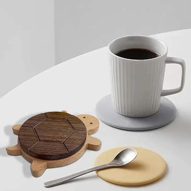Creative Black Walnut Solid Wood Tortoise Insulation Mat, Kettle, Teacup Mat, Tableware, Anti-scalding Table Decoration