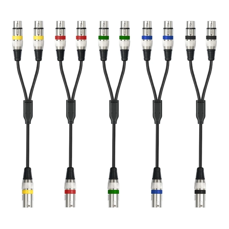 

3Pin Male to Double 3Pin Female Y Splitters Cable for Microphones Amplifiers 50cm Dropship
