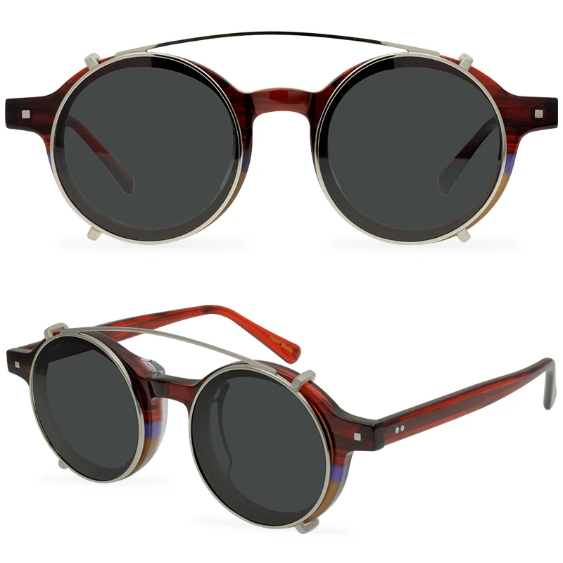 

Retro Clip On Sunglasses Design 2023 Polarized Unisex Acetate Glasses Sports Eyewear