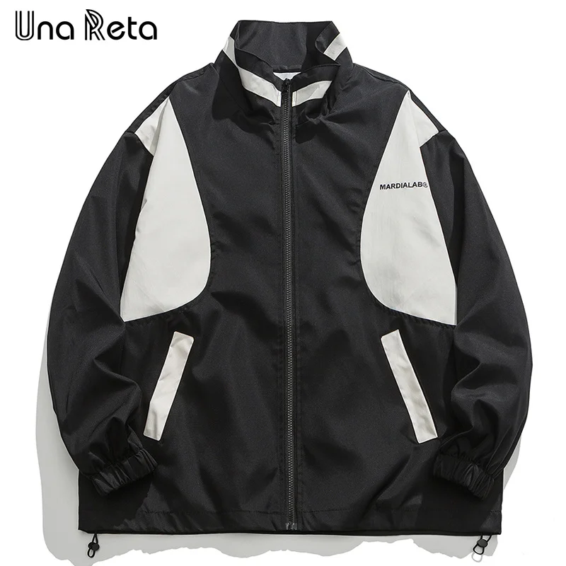 

Una Reta Men Streetwear Casual Stand collar Tracksuit Coat Harajuku Spring Autumn New Hip Hop Color Splicing Couple Jacket Men