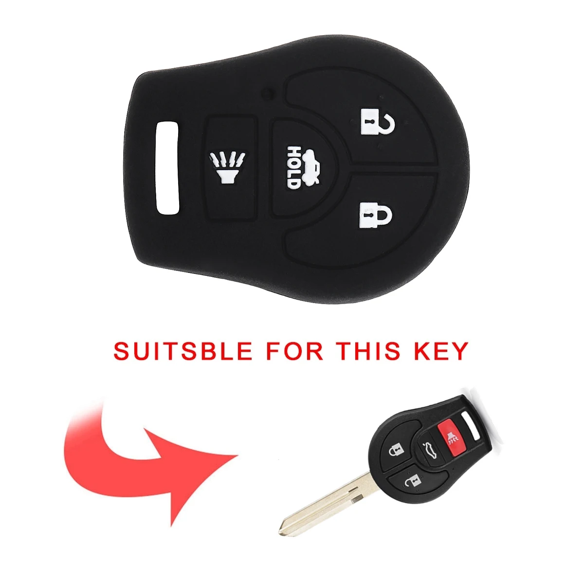 4 Buttons Straight Plate Silicone Car Key Case Protector Holder Fit For Nissan March Qa-shqai Sunny Sy-lphy Ti-ida X-Trail key case key case cover car key shell remote control case cover
