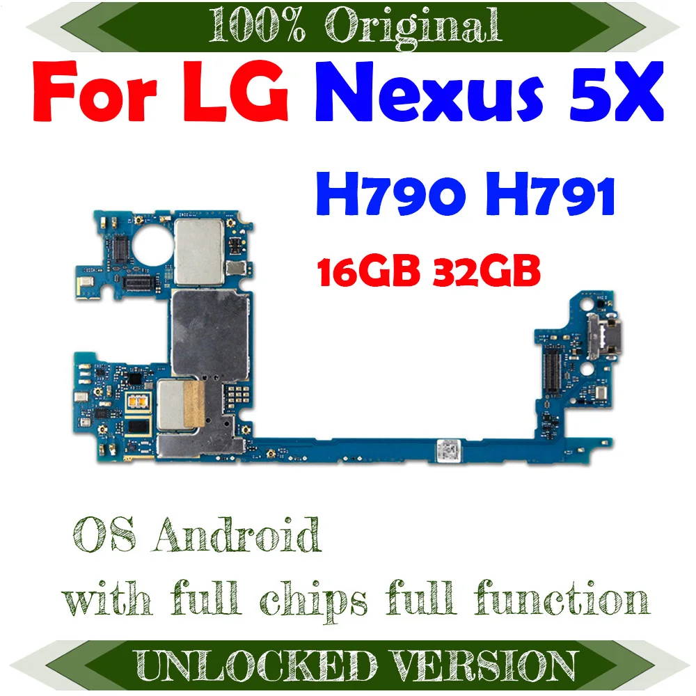 LG Nexus 5X H790 H791 용 16GB 32GB 안드로이드 OS 로직 보드 용 4G 지원 메인 보드 (풀 칩 Mmotherboard 포함)