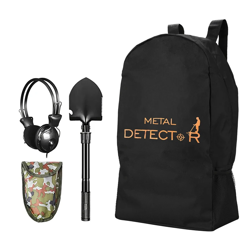 Industrial Metal Detector Accessories 3 In 1 Tool Bag - Folding Camping Shovel 3.5mm Headphones Backpack Extra Large for Outdoor