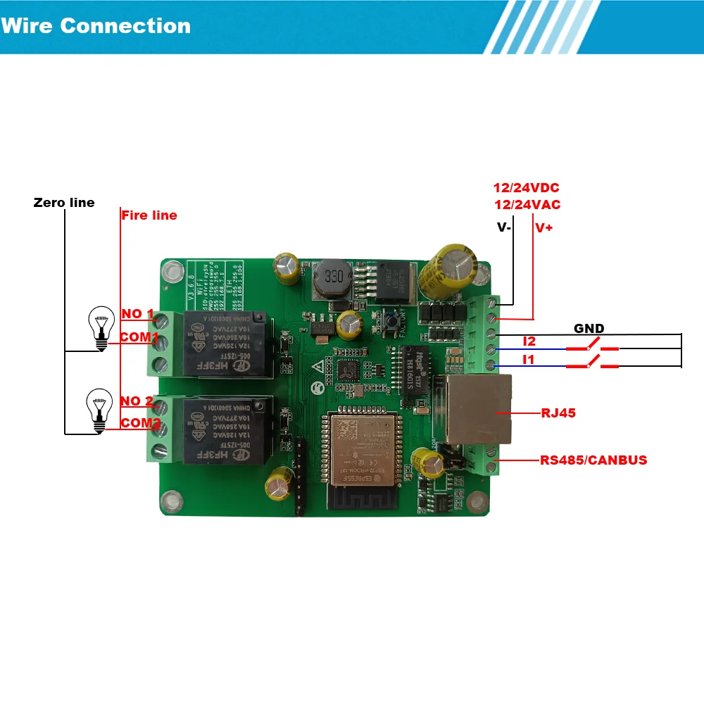 Ethernet Relay Module MQTT Modbus Wifi CAN RS485 TCP Digital Input Web Access Control Board CoAP Ethernet Relay Board