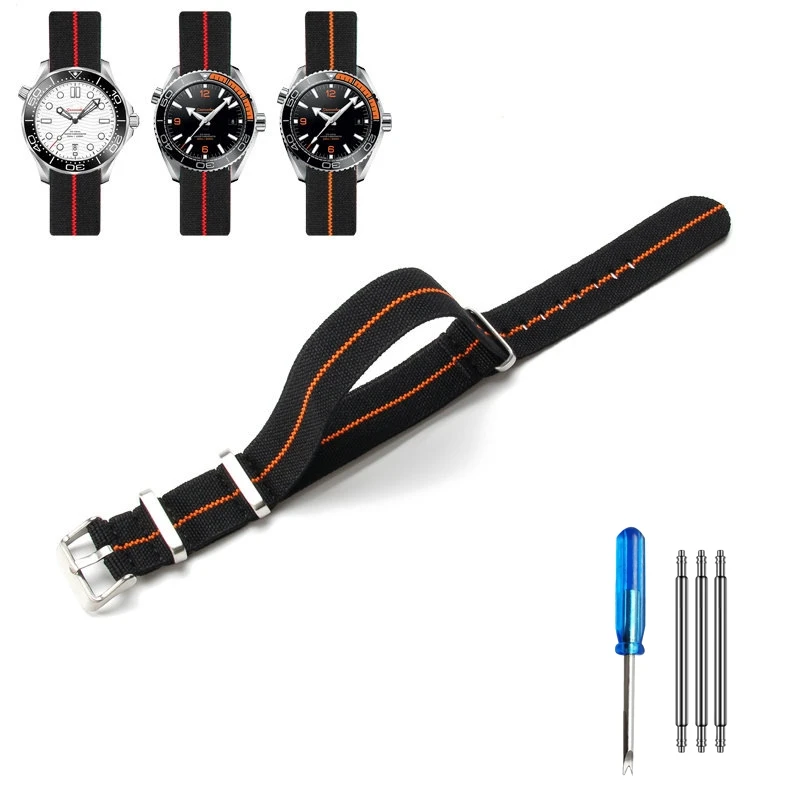 Elastic Nylon NATO Watch Strap - Multi-Size Diving Universal Bracelet