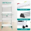 YSSOA Rolling Storage Cart, 4 Tier Slim Mobile Shelving Unit for Storage,360° Rotating Wheel Lockable Utility Cart,Great for Off 4