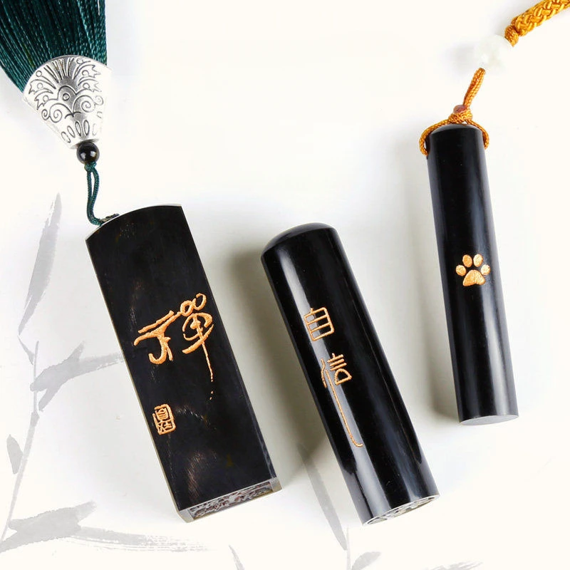 일본 물개 맞춤형 우표 황소 경적 Sellos 휴대용 개인 중국 서예 그림 인감 중국어 이름 우표 Stempel