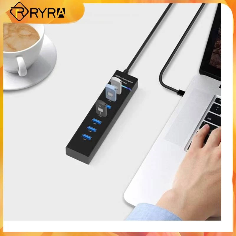 RYRA 7 Ports USB 3.0 HUB Fast Speed Type C Docking Stations