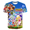 Summer Boy Anime Short Sleeve Sonic 3D Print T Shirts Children's Homewear Tee Daily Casual Tops 3-14Y Kids' Boys Sporty T-shirt 6