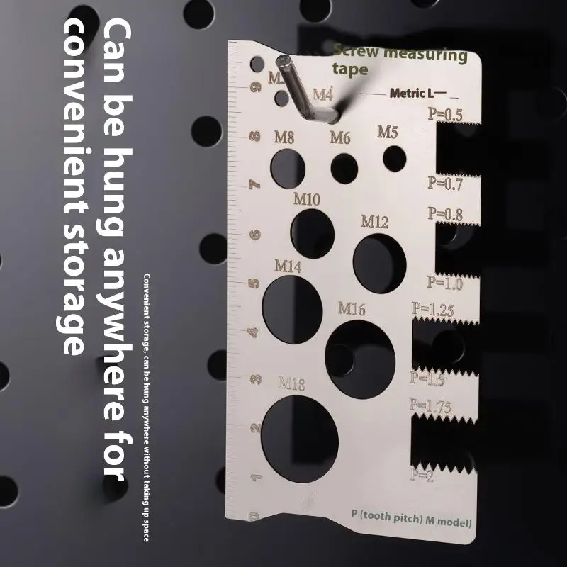 Steel Screw Thread Pitch Gauge Ruler Measuring Tool Bolt Nut Metric Machining Threads Screw Cutting Gauge Angle Model Measuring