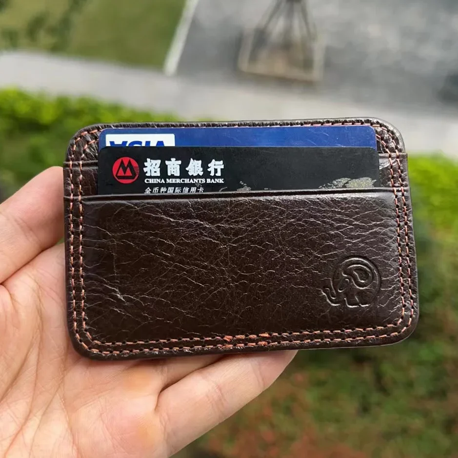 Leather Mens Card Holder Wallet Credit Card Personalised Leather Case Sleeves Wallet and Holder