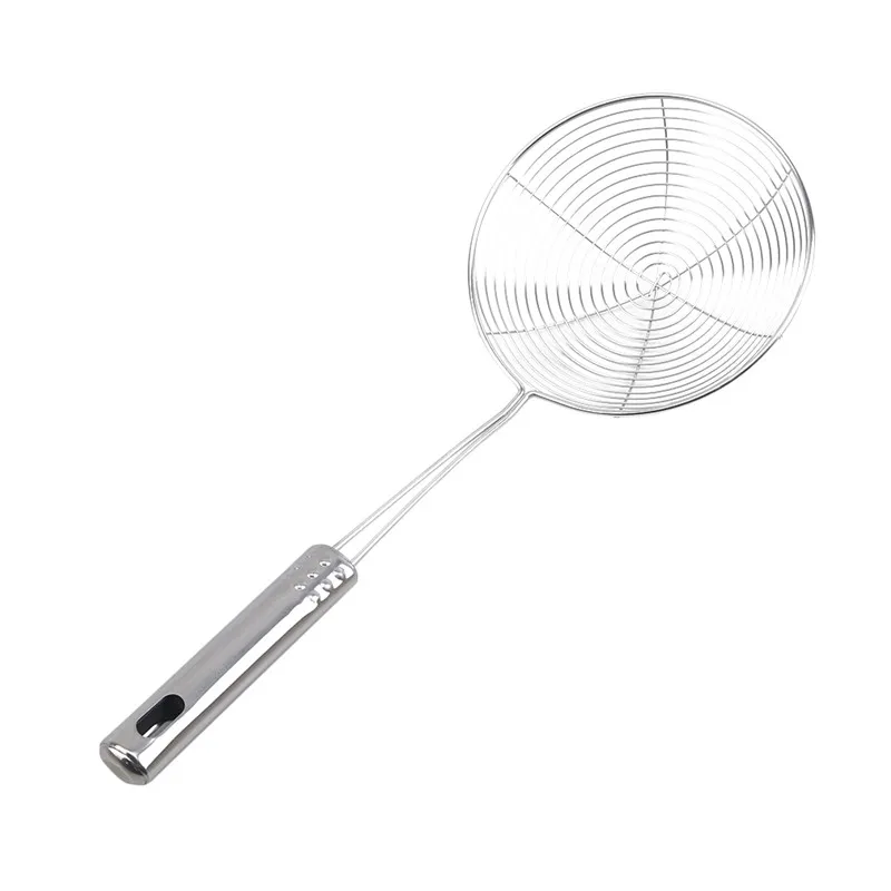 Stainless Steel Skimmer Mesh Strainer Colander Pot Fried Filter Mesh Deep Fryer Oil Frying Scoop Sieve Kitchen Cooking Tool