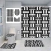 Home shower curtains bathroom Decora waterproof fabric non-slip bathmat water absorption curtain Modern geometric nordic simple 1