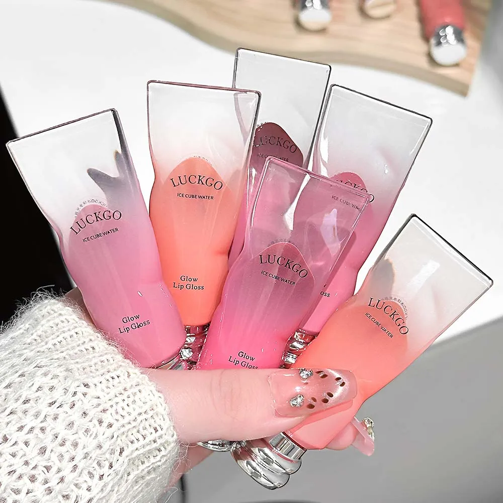 Water Plump Glaze Moisturizing Clear Mirror Glass Color Lip Gloss Long Lasting Non-Sticky Makeup Cosmetics_voghion.com