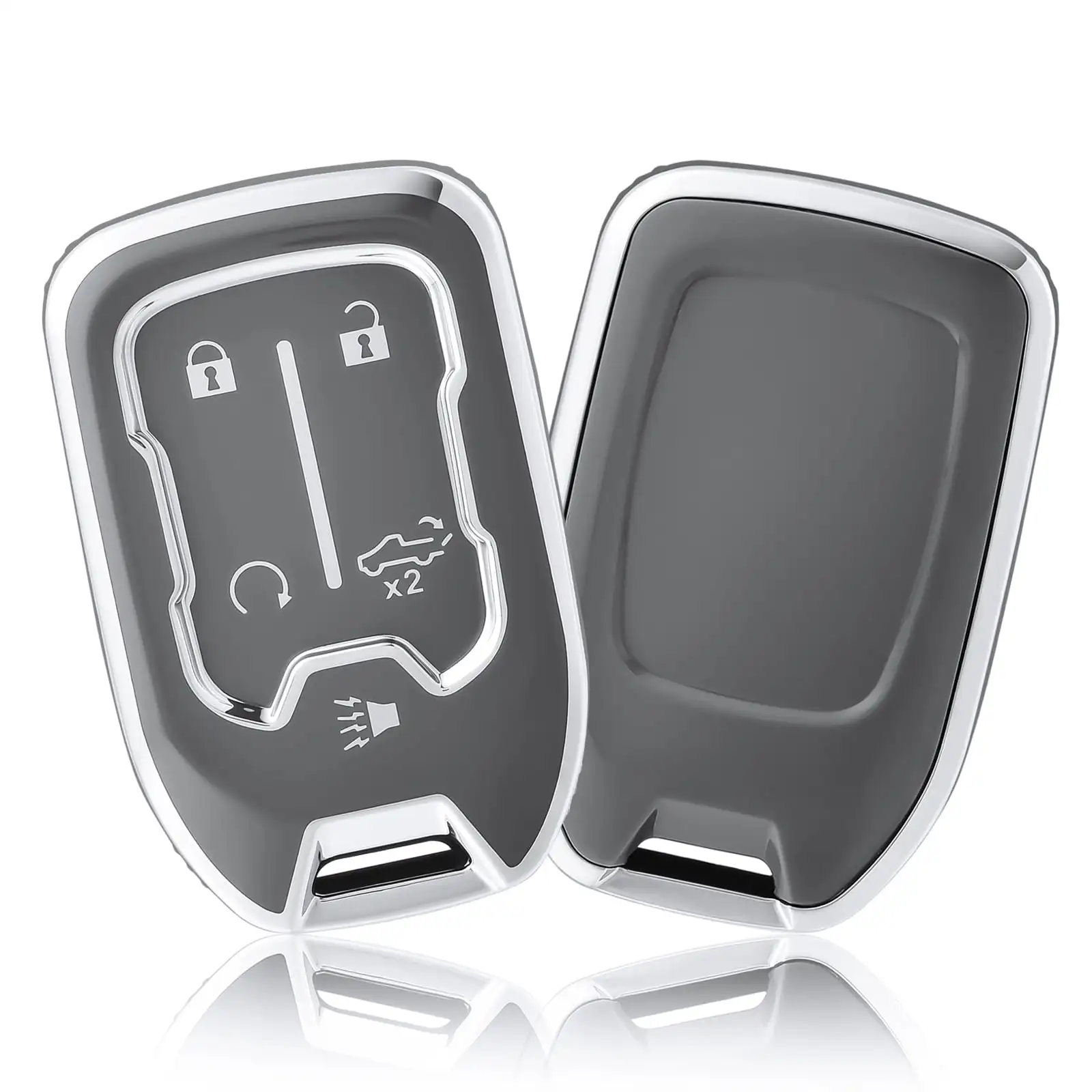 5-Tasten-Fernbedienungs-Autoschlüsselhülle aus TPU-Schale, Schlüsselanhänger für Chevrolet Silverado Suburban Tahoe für GMC Yukon Sierra Acadia Terrain