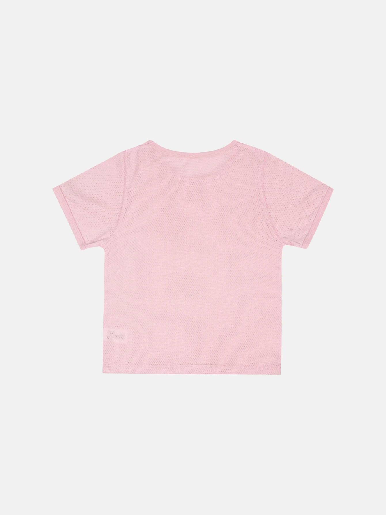 Children's Short sleeved 2024 Summer Girls Pink T-shirt Cotton Breathable Mesh Short sleeved Shirt Girl Thin Solid Color T-shirt 2